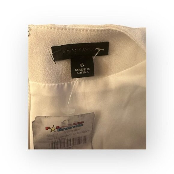 🆕 NWT Banana Republic 6 White Formal Wrap Front Cap Sleeve A Line Dress - Picture 8 of 10
